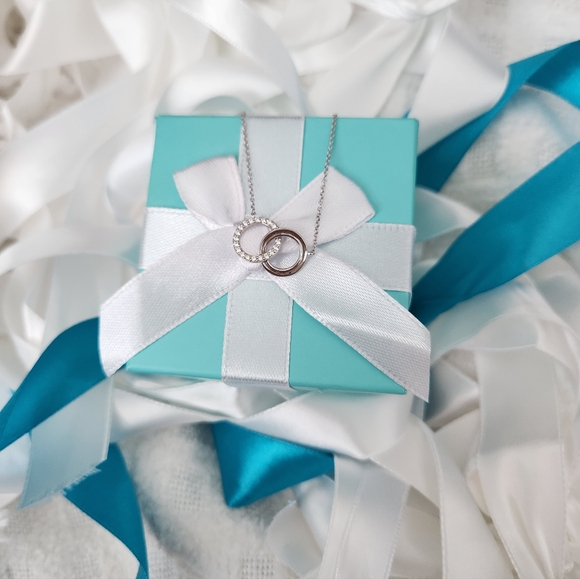 Tiffany & Co. Silver With Dimonds Necklace with Interlocking Circles - Picture 1 of 4